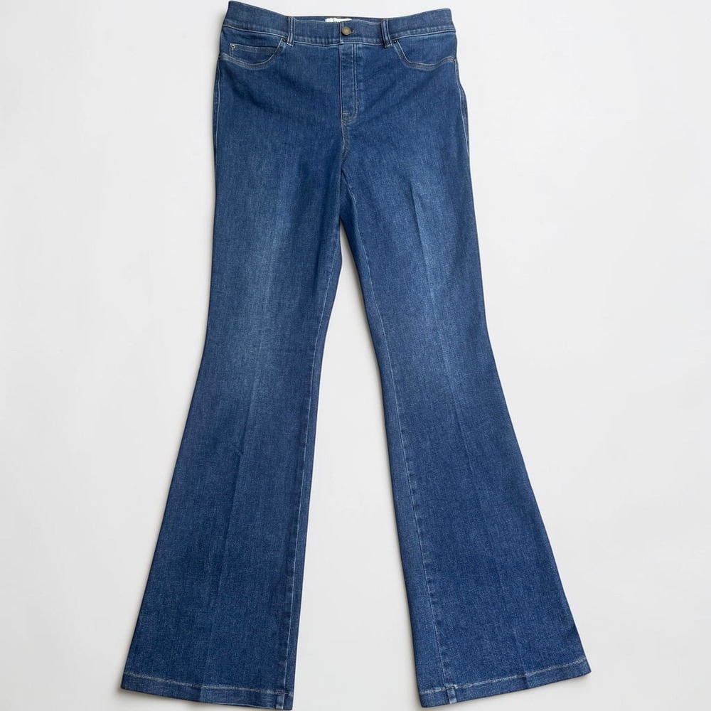 SPANX Blue Denim Bootcut Flare Pants